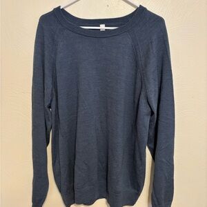 Lululemon Merino Wool Crewneck Sweater Blue Gray Size 10